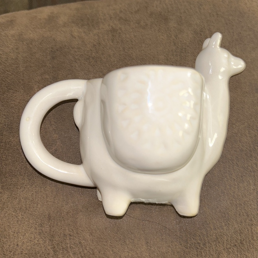 Llama Cup or Mug World Market White Ceramic with Tea Bag Holder - Picture 3 of 7